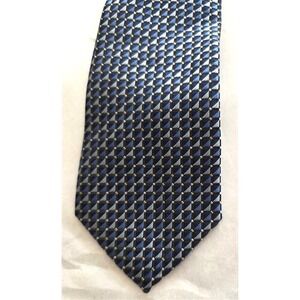 NWOT Saddlebred Blue White Geometric Men's Neck Tie 125816